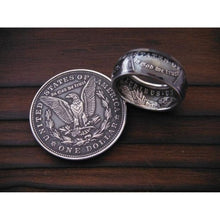 Load image into Gallery viewer, Morgan Silver Dollar Patriotic Coin Ring
