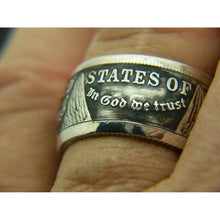 Load image into Gallery viewer, Morgan Silver Dollar Patriotic Coin Ring