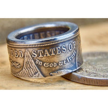 Load image into Gallery viewer, Morgan Silver Dollar Patriotic Coin Ring
