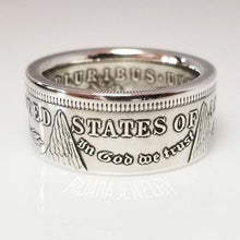 Load image into Gallery viewer, Morgan Silver Dollar Patriotic Coin Ring
