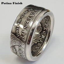 Load image into Gallery viewer, Morgan Silver Dollar Patriotic Coin Ring
